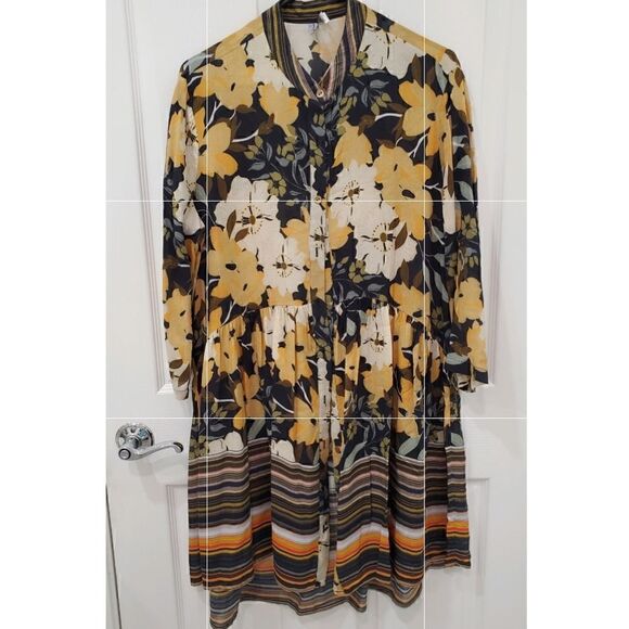 Anthropologie Bl-nk Simona Floral Tunic Dress Size L - Picture 2 of 5